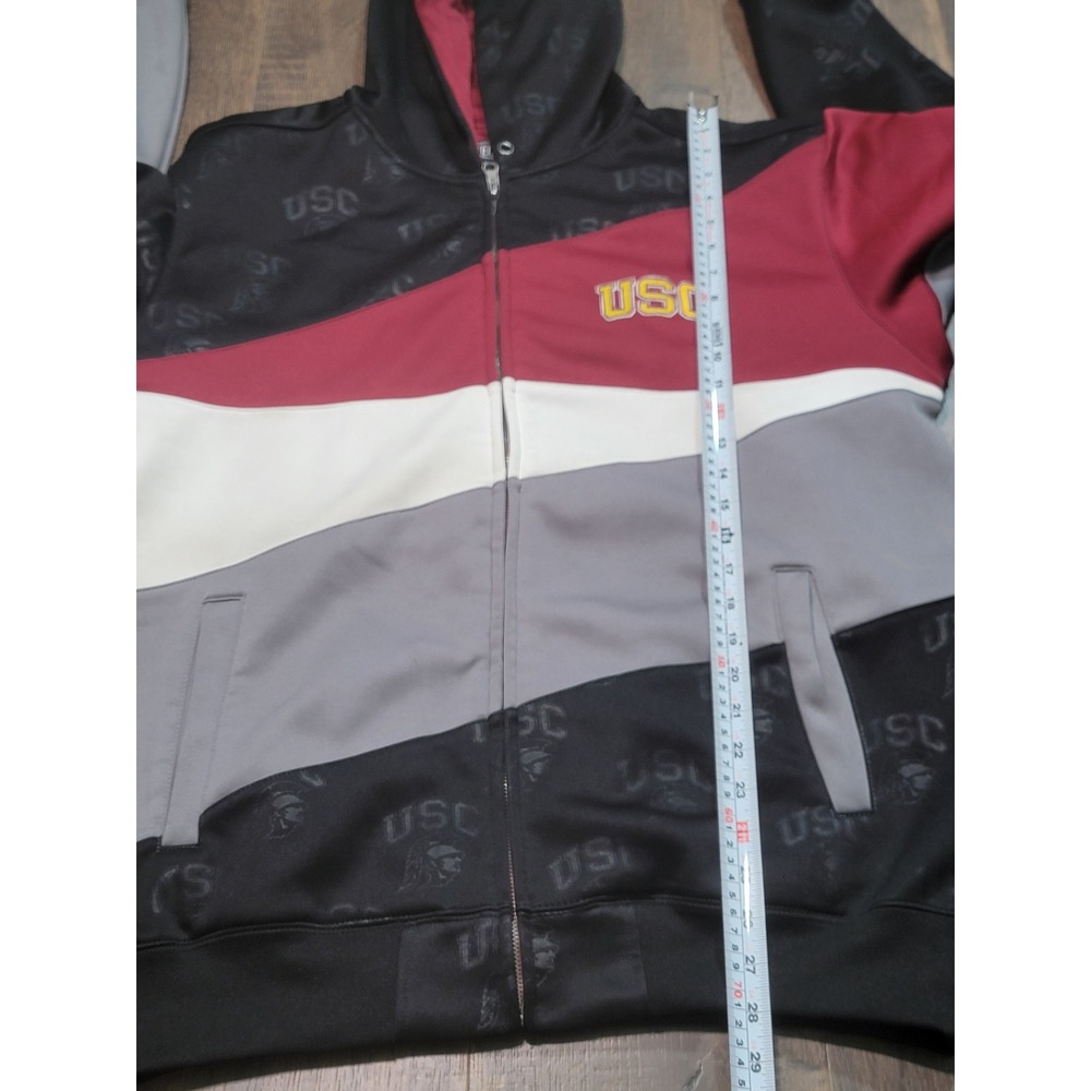 USC Trojans Champs Sports Colorblock Full Zip Hoodie Mens Large Black Red Grey